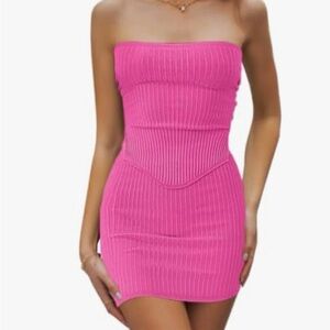 Two Piece -Bandeau Crop Top Bodycon Mini Skirt